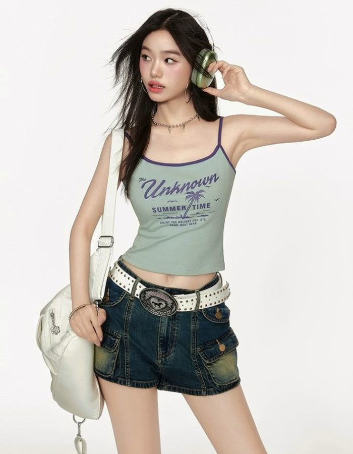 Y2K Graphic Bicolor Camisole