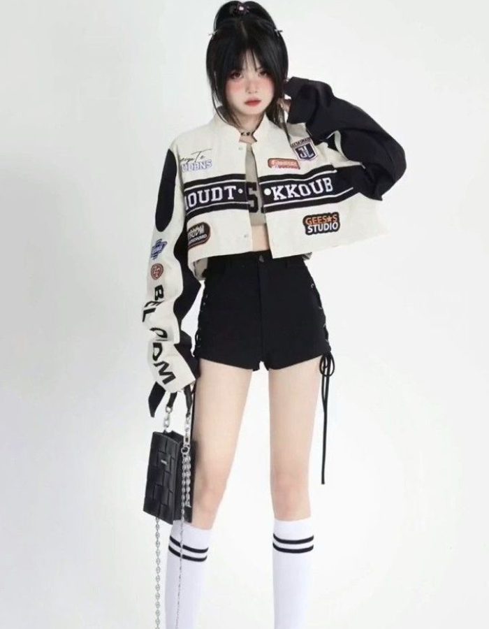 Women’s Cropped Varsity Racing Jacket